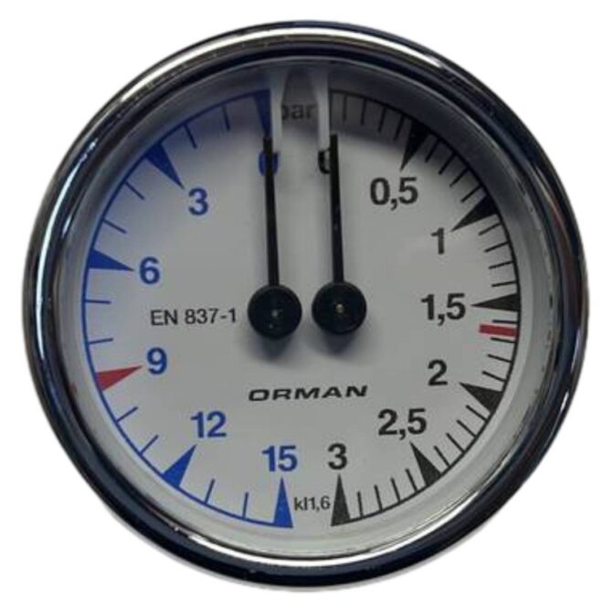 Манометр D.60 0-3/0-15 BAR